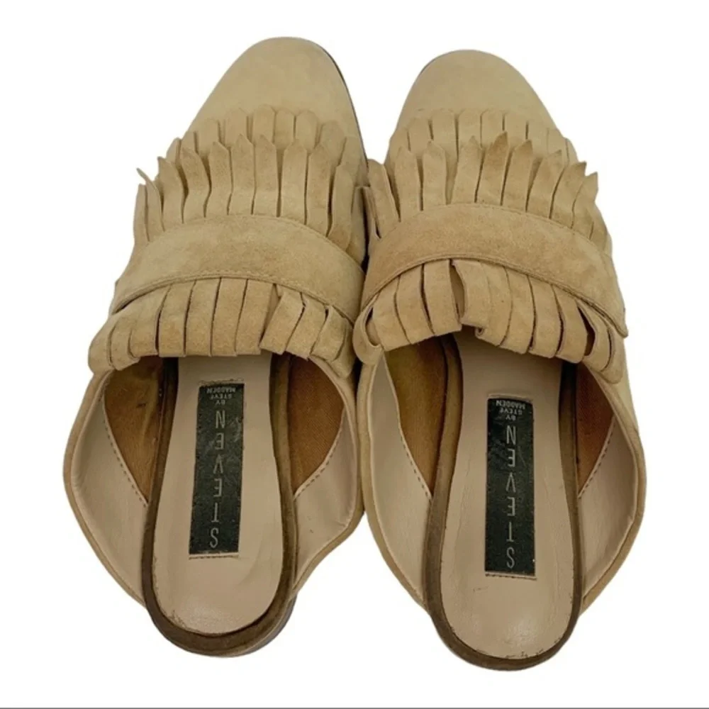 Steven by Steve Madden Adee Leather Fringe Loafers Shoes Brown Women’s Size 6